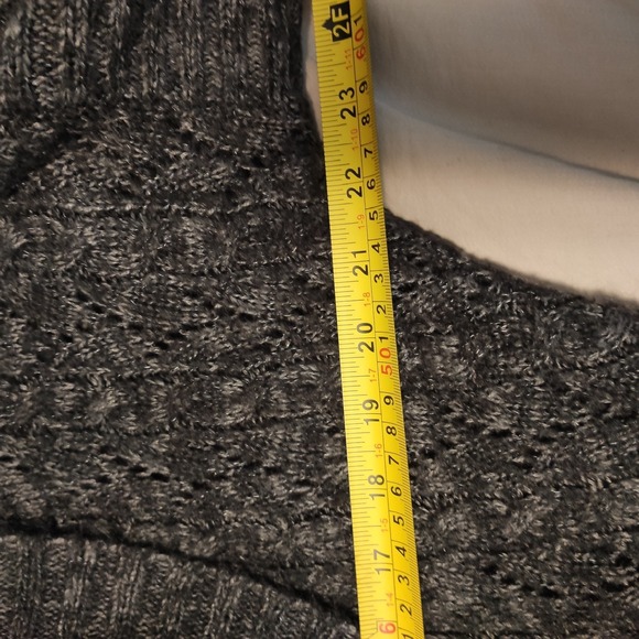 Smartset Open-Front, Short Sleeve Cardigan Dark Gray Medium - Picture 8 of 8